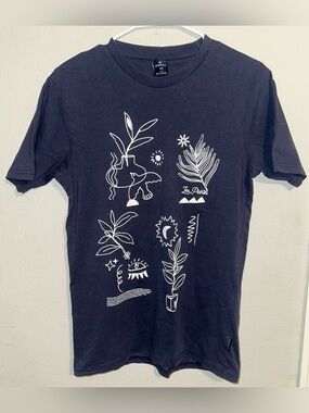 Springfield Navy Blue Graphic Plants Tee
